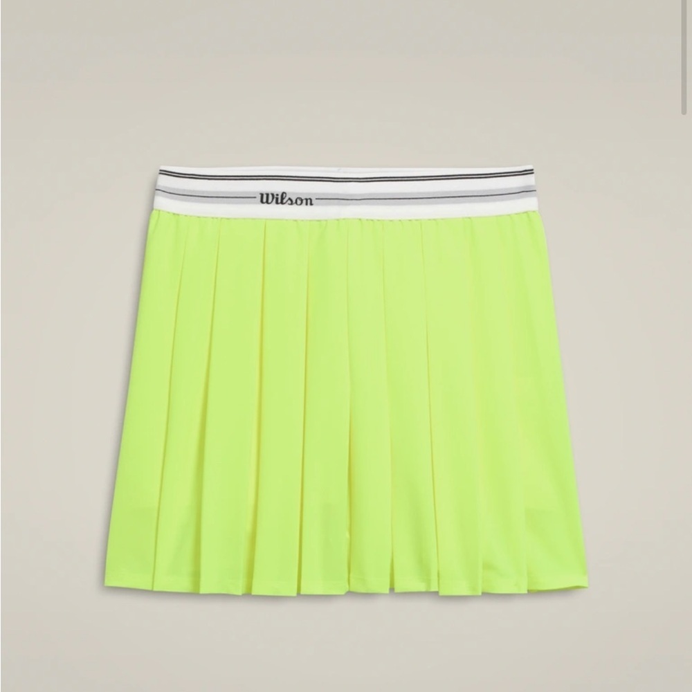 NWT Wilson Youth Tennis Ball Yellow Tennis Skirt Skort Size Medium
